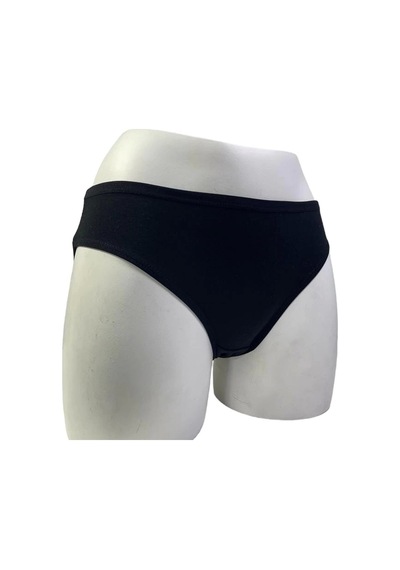 Kolcu 3 Lü Bayan Lycralı Bikini Kilot-siyah Siyah