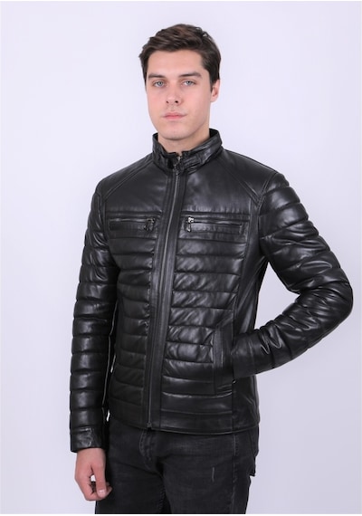 New Zaya Leather Erkek Siyah Şişme Deri Mont Hakiki Deri Siyah