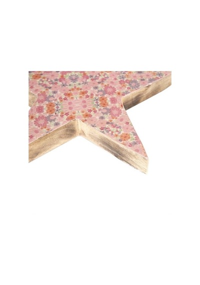 Vitale Şiva Çiçek Desenli Dekoratif Yıldız Pembe 25X4 Cm Ak.Fq001