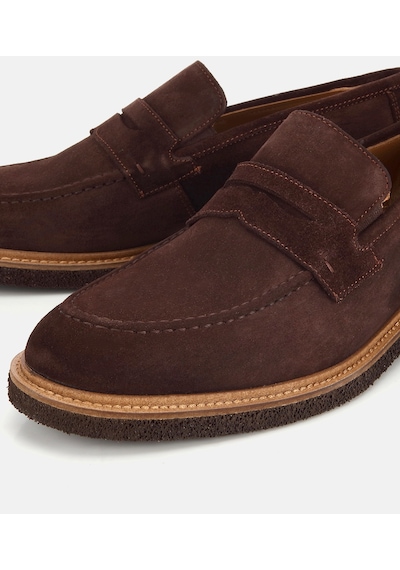 Hotiç Erkek Süet Deri Kahverengi Klasik Loafer