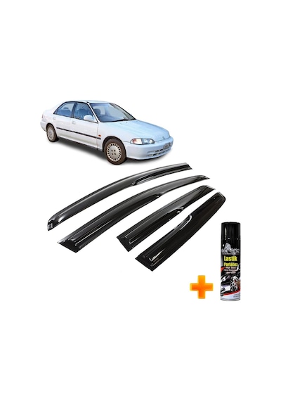 Honda Civic Mügen Cam Rüzgarlığı 1992 - 1995 Arası 4 Lü Takım +500ml Lastik Parlatıcı