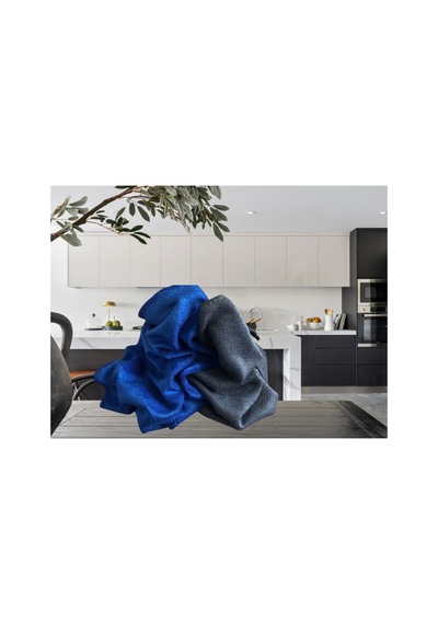 Nano Parlak Mikrofiber Temizlik Bezi 2'li Mavi - Gri 40x40 Gri-mavi