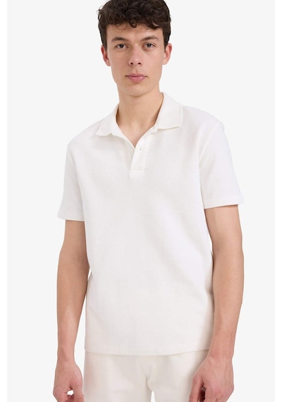 DeFacto Regular Fit Polo Yaka Dokulu Basic Düz Kısa Kollu Tişört B4939AX25SMER105