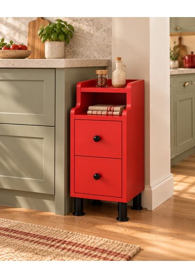 Çok Amaçlı Modern Yan Sehpa Organizer Yatak Odası Komodin 25cm Ahşap Görünümlü Ev Tamamlayıcı Kırmızı Çok Amaçlı Modern Yan Sehpa Organizer Yatak Odası Komodin 25cm Ahşap Görünümlü Ev Tamamlayıcı Kırmızı