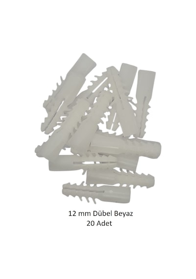 Dübel, 12 Mm Beyaz Dübel, 20 Adet