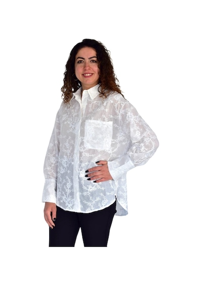 Kadın Yazlık Otantik Çiçekli Gömlek Bgl-st04249 Ekru