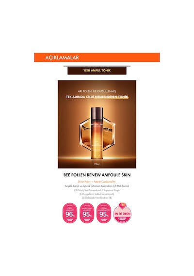 Missha Bee Pollen Renew Ampoule Skin Arı Poleni İçeren Besleyici ve Nemlendirici Tonik 150 ML