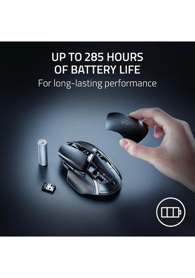 Basilisk V3 X Hyperspeed - Özelleştirilebilir Kablosuz Oyun Mouse'u 9 Özelleştirilebilir Kontrollü İkonik Ergonomik Form, Hyperspeed Kablosuz, 18k Optik Sensör, Chroma Rgb Siyah