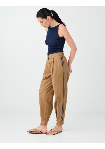 Jimmy Key Deve Tüyü Şerit Detaylı Pileli Dar Paça Pantolon 6sw185646260