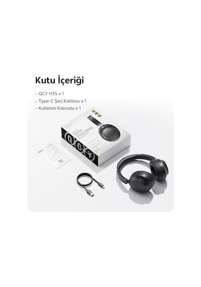 H3s 6.0 Bluetooth Kulaklık Anc Hi-res Ldac Çift Sürücülü Kulaklık 7 Mics. Yapay Zeka 102 Saat Dinle Siyah