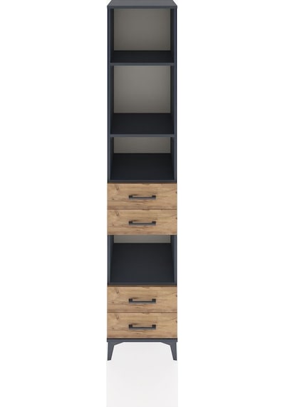 Hyperion Dolap 4 Raflı 4 Çekmeceli 44x44x221 Antrasit-çam Antrasit