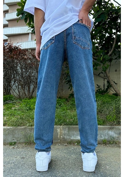 Mavi Dokulu Mavi Basic D53 Boyfriend Pantolon Mavi