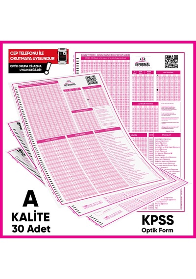 KPSS (GY-GK) Deneme Sınavları İçin 30 Adet Optik Form