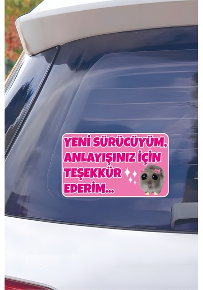 Acemi Sürücü Yeni Sürücü Sticker 22x13 Su Geçirmez Sticker Araba Etiket Sticker