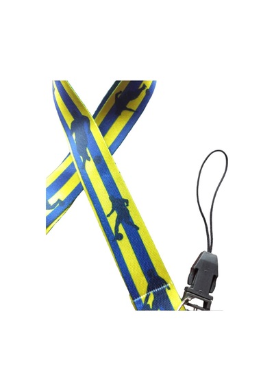 Sarı Lacivert Kart Askı Ipi, Yaka Askı Ipi, Boyun Askı Ve Telefon Askı Aparatı ,2 Cm