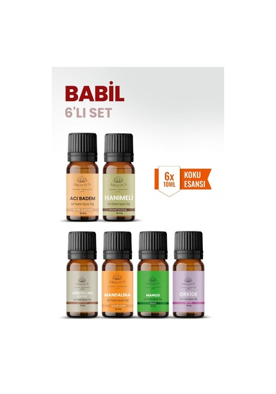 Babil 6 Lı Oda Kokusu Seti Buhurdanlık Yağı, Difüzör Esansı Ve Esansiyel Uçucu Yağ 10ml X 6 Karışık