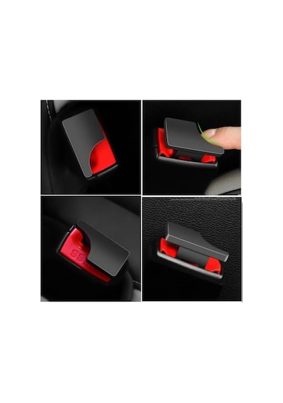 Universal Araç Kemeri Tokası Susturucu Kapağı 3d Üretim Siyah Klips 5 Lü Set
