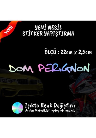 Dom Perignon 2 Adet Hologram Sticker - Modifiye Etiket Yazı