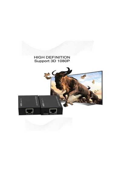 Anunnaki Hdmı Ethernet Extender Uzatıcı Cihaz Rj45 Cat5e Cat6 Full Hd 1080p 3d Alıcı Verici 1 Çift