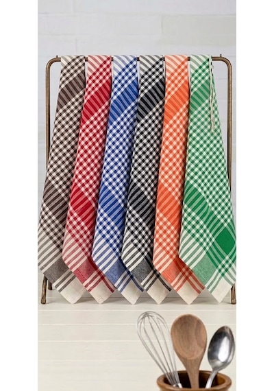 Pötikareli 6 Lı Alman Peçetesi Mutfak Havlusu Kurulama Bezi Beslenme Örtüsü Dekoratif 50x70 Cm Çok Renkli