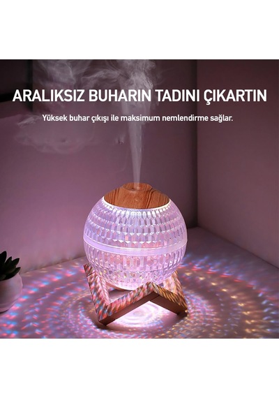 Robeve Kristal Küre Mini Usb Nemlendirici & Gece Lambası 7 Renk Led, Otomatik Kapanma, 350 Ml Kapasiteli Hava Nemlendirme Ve Aromaterapi Difüzörü Robeve Kristal Küre Mini Usb Nemlendirici & Gece Lambası 7 Renk Led, Otomatik Kapanma, 350 Ml Kapasiteli Hava Nemlendirme Ve Aromaterapi Difüzörü