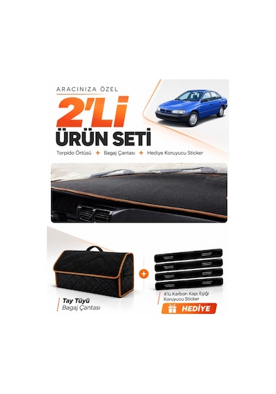 Toyota Carina E T190 Aırbaglı 1992-1997 Uyumlu Torpido Örtüsü Tay Tüyü Çanta - Siyah Kahverengi