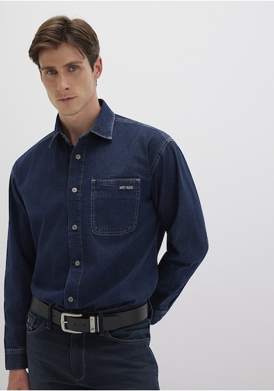 Mavi - Aidan Mavi Black Vintage Indigo Mavisi Jean Gömlek 0210588-90768 Koyu Mavi