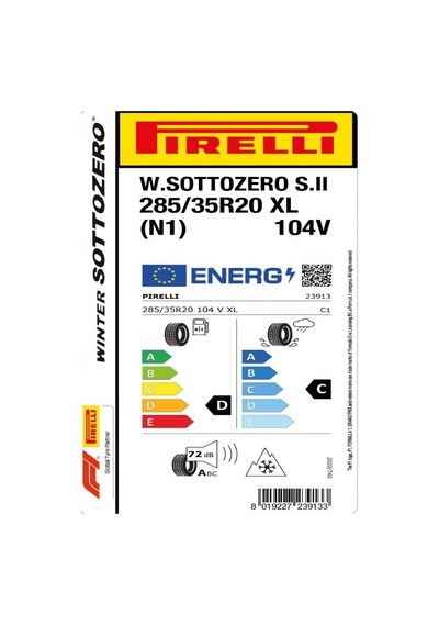 Pirelli 285/35 R20 104V XL Winter Sottozero Serie 2 N1 Kış Lastiği 2023