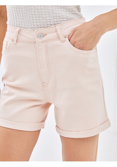 Lcw Jeans Pembe Mom Fit Kadın Jean Şort