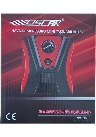 Oscar 12V Çakmaklık Girişli Oto Kompresör Hava Pompası