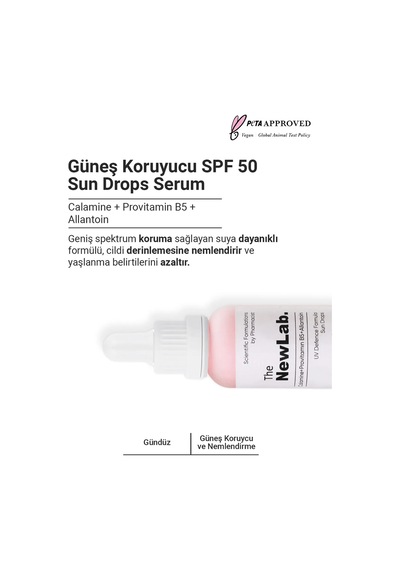 The NewLab Güneş Koruyucu Spf 50 Sun Drops Serum (Uva / Uvb Pa )