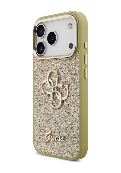 Apple Uyumlu iPhone 17 Pro Kılıf Guess Lisanslı 4g Büyük Metal Logolu Glitter Kapak Gold Gold