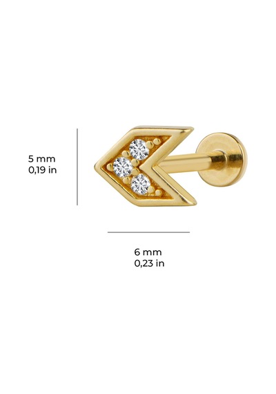 Goldkupe Taşlı Ok Piercing-6475