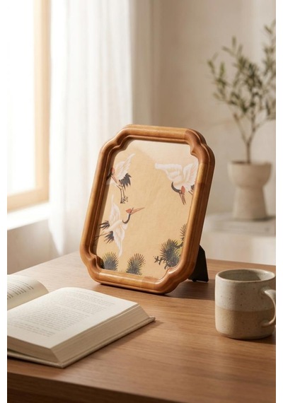 Atbyhome Vintage Oymalı Ahşap Çerçeve 20x25 Cm - Kavisli Köşe Masa Üstü Fotoğraf Çerçevesi Ve Dekoratif Tablo