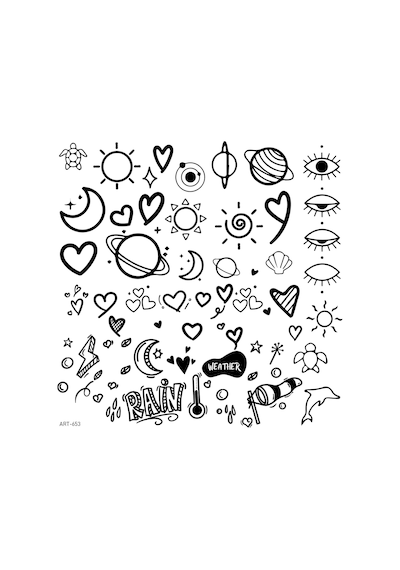 Karışık Şekiller Geçici Dövme,geçici Tattoo ,vücut Dövme,kol Bilek Dövme,boyun Dövme,sırt Dövme