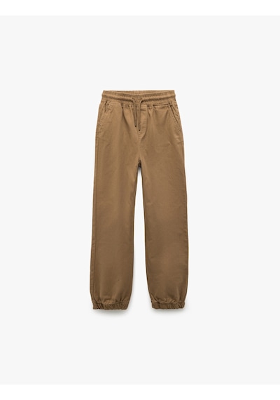 Koton Beli Bağcıklı Cep Detaylı Pamuklu Gabardin Jogger Pantolon Deve Tüyü 6wkb40003tw Taba Koton Beli Bağcıklı Cep Detaylı Pamuklu Gabardin Jogger Pantolon Deve Tüyü 6wkb40003tw Taba