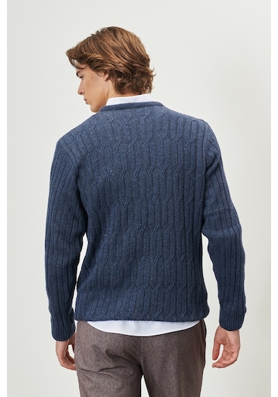 AC&Co / Altınyıldız Classics Erkek Havacı Mavi Standart Fit Normal Kesim Bisiklet Yaka Jakarlı Yünlü Triko 4A4923100209HVMXXL Mavi AC&Co / Altınyıldız Classics Erkek Havacı Mavi Standart Fit Normal Kesim Bisiklet Yaka Jakarlı Yünlü Triko 4A4923100209HVMXXL Mavi