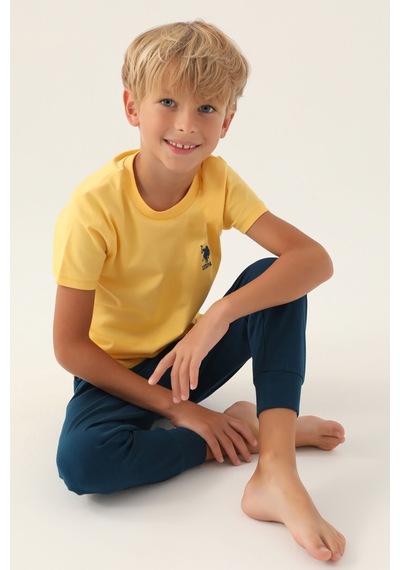 U.S. Polo Assn. Erkek Çocuk Yeşil Pijama Takımı 5274-43359 Yeşil