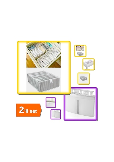 Akordiyon Çekmece Çorap Düzenleyici 8 Gözlü + Fresh Air Kalorifer Suluğu 500 Ml - 2li Set R1q4a1 Belirtilmemiş