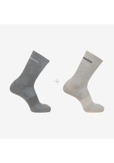 Salomon Evasion Crew 2-pack Çorap-27419 Açık Gri - Gri
