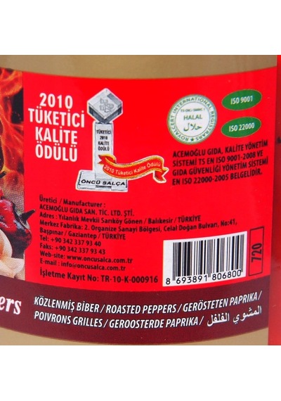 Öncü Közlenmiş Biber 680 G 10'lu Set