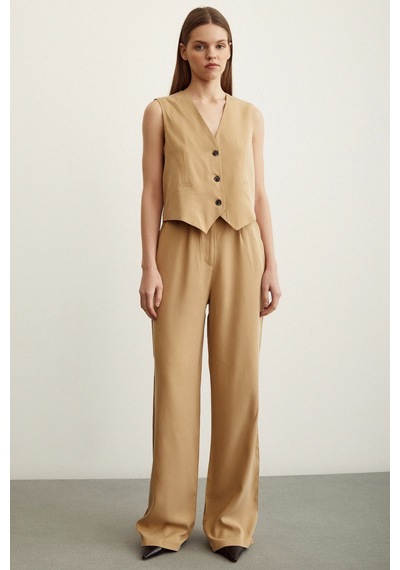 Never More Geniş Paça Pantolon Camel
