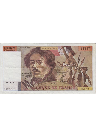 Fransa 100 Frank 1990 Pick 154e Çok Çok Temiz -