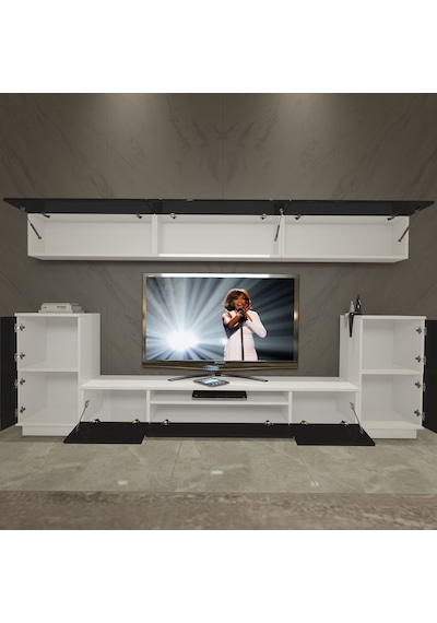 Decoraktiv Trendstyle 9s Mdf Tv Ünitesi Tv Sehpası Beyaz - Siyah