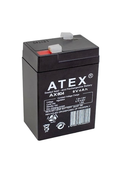 Atex 6 Volt 4 Ah Işıldak Aküsü 70 48 101 Mm