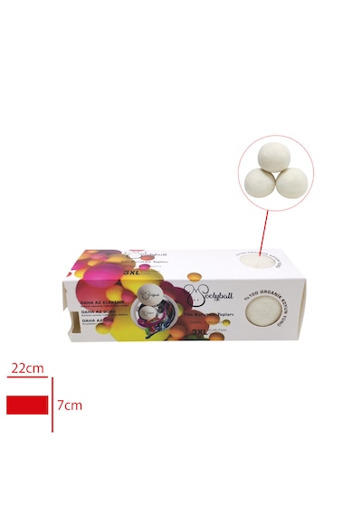 Woolyball Yün Kurutma Topu 3 Lü Kırışık Giderici - Kurutma Makinesi İçin Açık Bej