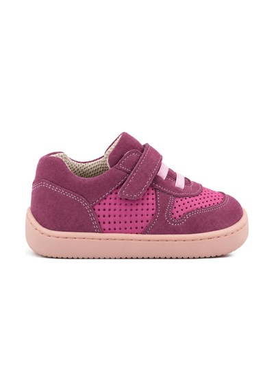 Rakerplus Bob Hakiki Deri Barefoot Cırtlı Lastikli Pembe Kız Bebek Sneakers Ayakkabı
