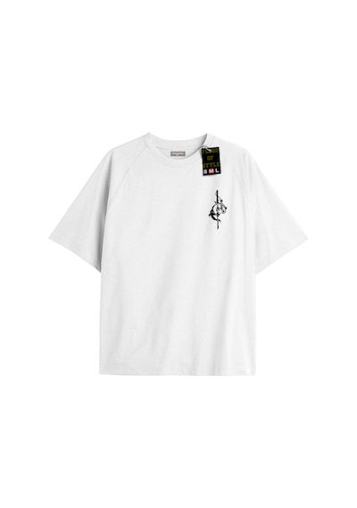 Flood Of Style Beyaz Oversize T-shirt Minimal Balık Özel Tasarım