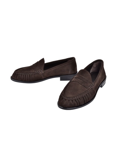 Pullman Hakiki Deri Loafer Kadın Ayakkabı Plm-2634 Kahve Süet