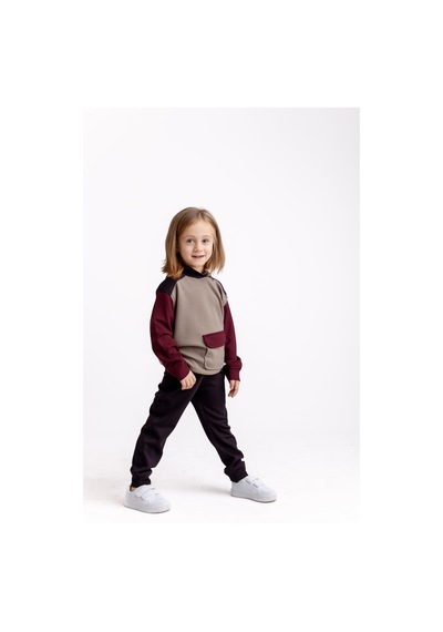 Oliven The Kid Oliventhekid Kahverengi Üç Renkli Modal Unisex Çocuk Takım Kahverengi